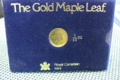 ケース入りメイプルリーフ金貨1/10oz