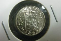 オランダ領東インド 1945年1-10グルデン小型銀貨